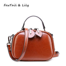 FoxTail & Lily Ladies Trendy Crossbody Bags Asymmetrical Zipper Genuine Leather Women Shoulder Handbags Small Messenger Bag 2024 - buy cheap