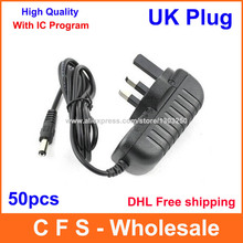 50pcs AC Adapter DC 12V 1A /  9V 1A / 5V 2A Power Supply with IC version UK Plug Free shipping High Quality 2024 - buy cheap