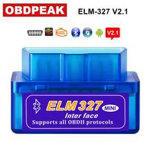 Super Mini ELM327 V2.1 Bluetooth OBD2 Car Diagnostic Tool Mini  ELM 327 For Android/Symbian Support OBDII Protocols code reader 2024 - buy cheap