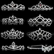 Princesa bibi tiara com coroa, acessório de cabelo para noivas e casamentos, joias para cabeça 2024 - compre barato