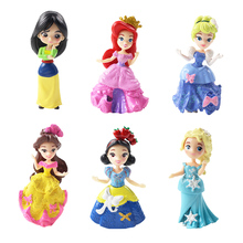 6pcs/lot 7-9cm Princess Belle Tangled Beauty Dolls Figurine PVC Action Figure Collection Model Toys 2024 - buy cheap