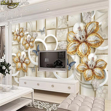 beibehang custom Circle luxury ornate pearl flower wallpapers for living room decoration soft wallpaper wall paper TV background 2024 - buy cheap