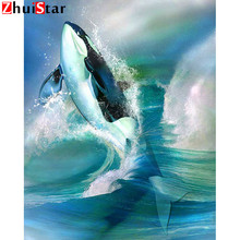 5D DIY diamond painting cross stitch square inlaid whale natural scenery embroidery rhinestone painting diamond mosaic WHH 2024 - buy cheap