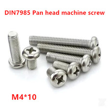 100pcs M4*10 Stainless steel DIN7985 Pan Head Phillips Screw Cross Reccessed Round Head Machine Screws 2024 - buy cheap