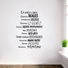 Pegatinas de pared En español, En Esta Casa decoración del hogar, pegatinas de arte de la pared 2024 - compra barato
