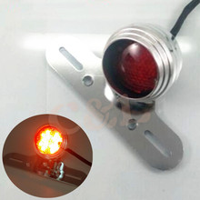 Luz trasera de parada y freno para motocicleta, luz LED redonda cromada para Harley Bobber, Chopper, Cafe Racer 2024 - compra barato