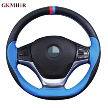 Anti-slip steering-wheel Fiber Leather Car Steering Wheel Cover Case With Needles And Thread Automobile Interior accessories 2024 - buy cheap
