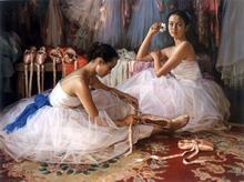 Frameless Wall Art Painting the Picture Print on Canvas -Two Ballerina sitting on the floor wall Pictures for Home Decor bedroom 2024 - buy cheap