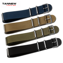 18|20|22|24mm thin nylon canvas watch strap with pin buckle  eight colors to choose 2024 - buy cheap