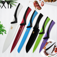 XYj 6pcs Stainless Steel Kitchen Knife Set 8'' Chef 8'' Slicing 8'' Bread 7'' Santoku 5'' Utility 3.5'' Paring Cooking Knives 2024 - buy cheap