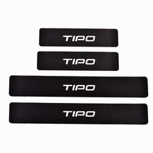 Car Door Sill Scuff Plate Protector Carbon Fiber Pu leather Car Accessories For Fiat Tipo 2024 - buy cheap