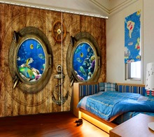 Cortinas de moda para niños de estilo europeo mundo submarino cortina de ventana Blackout 3D para dormitorio sala de estar cortinas 3d 2024 - compra barato