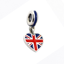 Great Britain Flag Dangle 925 Sterling Silver Jewelry Fits European Charm Bracelet & Choker Beads For Woman DIY 2024 - buy cheap