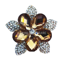 1.8 Inch Gold Tone CZ Rhinestone Crystal Diamante Star Flower Wedding Bouquet Brooch 2024 - buy cheap