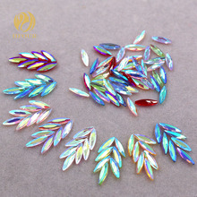 New arrival high quality 3x11mm Horse eye pointback nail art 50pcs glass crystal glue on rhinestones DIY clothing Accessories 2024 - buy cheap