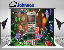 Casino Gambling Concept Slot Machine poker bokeh background  High quality Computer print party photo backdrop 2024 - buy cheap