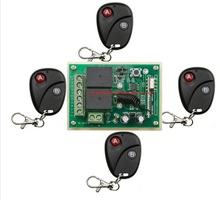 New DC12V 2CH Wireless Switch Controle Remoto Sistema teleswitch 1 * Receptor + 4 * Transmissores para Aparelhos de Portão de Garagem porta JRL-06