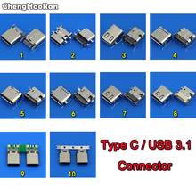 ChengHaoRan-interfaz de datos de alta velocidad, Conector Micro USB 3,1 DIY de 24 Pines, USB-C tipo C, de tipo SMT puerto de carga, 1 unidad 2024 - compra barato