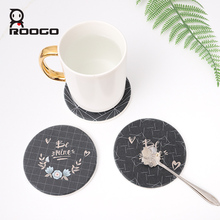 Diatom Mud Cup Coaster Round Table Mat Waterproof Hot Pad Black Drink Coaster Simple Placemats For Dining Table Cup Pad 2024 - buy cheap