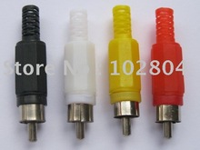 Solder RCA Plug Audio Video Connector 4 colors Red Black Yellow White 24 pcs per Lot Hot Sale 2024 - buy cheap