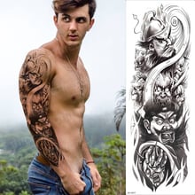 Desenhos manga tatuagem do crânio para homens etiqueta do tatuagem temporária falso tatoo transferência tatuagens falso punho de manga comprida grande preto meninos 2024 - compre barato