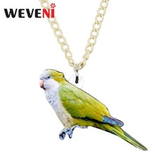 WEVENI Acrylic Monk Parakeet Bird Pendant Chain Collar Novelty Animal Jewelry Necklace For Women Girls Teens Gift  Accessories 2024 - buy cheap