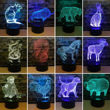 Twelve Zodiac Mouse 3d Lamp Tiger Rabbit Dragon Snake 3d Led Lights Horse Sheep Monkey Chicken Dog Pig 3D Night Lights 2024 - buy cheap