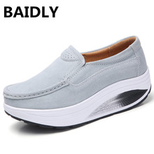 Spring Women Flat Platform Shoes Ladies Suede Leather Flat Shoes Women Slip-on Casual Shoes Women Sneakers Moccasins Creepers 2024 - buy cheap