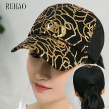 Ruhao 2019 boné com glitter rabo de cavalo boné de beisebol estilo pão desarrumado chapéus de papai para mulheres lantejoulas e brilhantes chapéu de malha para o verão bonés hip hop 2024 - compre barato