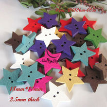 Série de natal 144 pcs 18mm Colorido botões de madeira estrela de Natal decorativa acessórios material de artesanato scrapbooking 2024 - compre barato