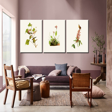 Póster Modular de arte moderno para pared, lienzo impreso en HD, marco de 3 paneles de flores y pájaros, cuadros de salón, pintura, decoración del hogar 2024 - compra barato