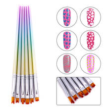 New 6Pcs Nail Brush Gradient Drawing Pen UV Gel Nail Brush Silver Handle manicure High Quality Nail Art Tools Tips maquiagem 2024 - buy cheap