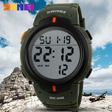 SKMEI Outdoor Sports Watches Men Running Big Dial Led Digital Wristwatches Chronograph PU Strap Waterproof Watch Clocks Zegarek 2024 - buy cheap