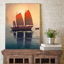 Vintage Japanese Ship Poster Print Japanese Woodblock Wall Art Canvas Painting Oriental Illustration Picture Home Wall Art Decor 2024 - buy cheap