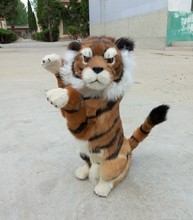 simulation cute standing tiger 45x26cm model polyethylene&furs tiger model home decoration props ,model gift d433 2024 - buy cheap