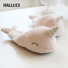 Cute pink whale fleece home slippers shoes women winter casual plush house slippers for women 2024 - buy cheap