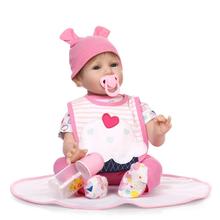 55cm 22inch Smile Silicone Reborn Babies Doll Alive Toys Girls Cute Lifelike for Children Present 2024 - buy cheap