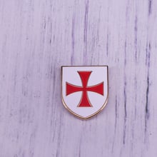 Broche maçônico cavaleiros templar, pin de lapela em cruz vermelha 2024 - compre barato