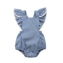 Hot Lovely Newborn Infant Baby Girls Romper One-Piece Jumpsuit Stripe Fly Sleeve Summer Clothes Outfit Sunsuit New 2024 - buy cheap