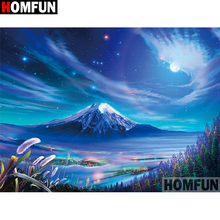 HOMFUN-pintura diamante 5D DIY "paisaje estrellado", bordado 3D con diamantes de imitación cuadrados o redondos, estilo punto de cruz 5D, decoración del hogar, A01077 2024 - compra barato