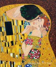 Retrato de mulheres detalhes do beijo: reprodução de óleo de alta qualidade pintada à mão de gustav klimt 2024 - compre barato
