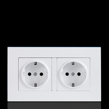 EU Standard Wall Power Dual Plug adapter Socket ,16A 250V Electrical Double Outlet Switch 146mm*86mm,PC Panel,White 2024 - buy cheap