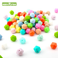 40/60/100Pcs Icosahedron Silicone Beads 14mm Baby Oral Care DIY Baby Necklace Pacifier Teether Chain BPA Free Baby Teehing Bead 2024 - buy cheap