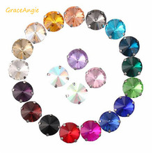 GraceAngie 50pcs/lot Mix Fancy Colors Resin Sew On Rhinestones With Claw Pendant Charms For fashion Jewelry Making 8-16mm 2024 - buy cheap