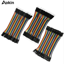 Aokin-Cables Dupont de macho a hembra a macho, Cables Dupont de 10cm para placa de pruebas, Cable de puente para Arduino, KIT DIY, 120 Uds. 2024 - compra barato