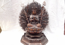 fast shipping USPS to USA S1770 17" Tibet Pure Bronze 1000 Arms Avalokiteshvara Buddha Kwan-Yin Goddess Statue 2024 - buy cheap