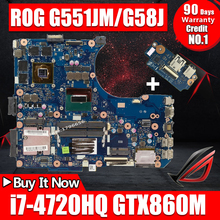 Nova placa USB + i7-4720HQ GTX860M Mainboard Para For Asus G551J N551JX G551JK N551JK G551JM G58J N551JQ N551JM laptop motherboard 2024 - compre barato