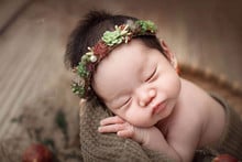 Newborn photography props baby headband  graland crown forest plants decorated headflower baby photo 2024 - buy cheap