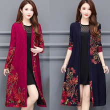 plus size kimono women's European fashion print trench longer cardigan kimono style trench wq1396 Sunscreen outerwear dropship 2024 - buy cheap