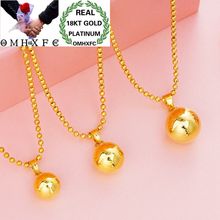 OMHXFC Wholesale European Fashion Woman Girl Party Birthday Wedding Gift Blank Ball Bead 18KT Real Gold Charm Pendant PN63 2024 - buy cheap